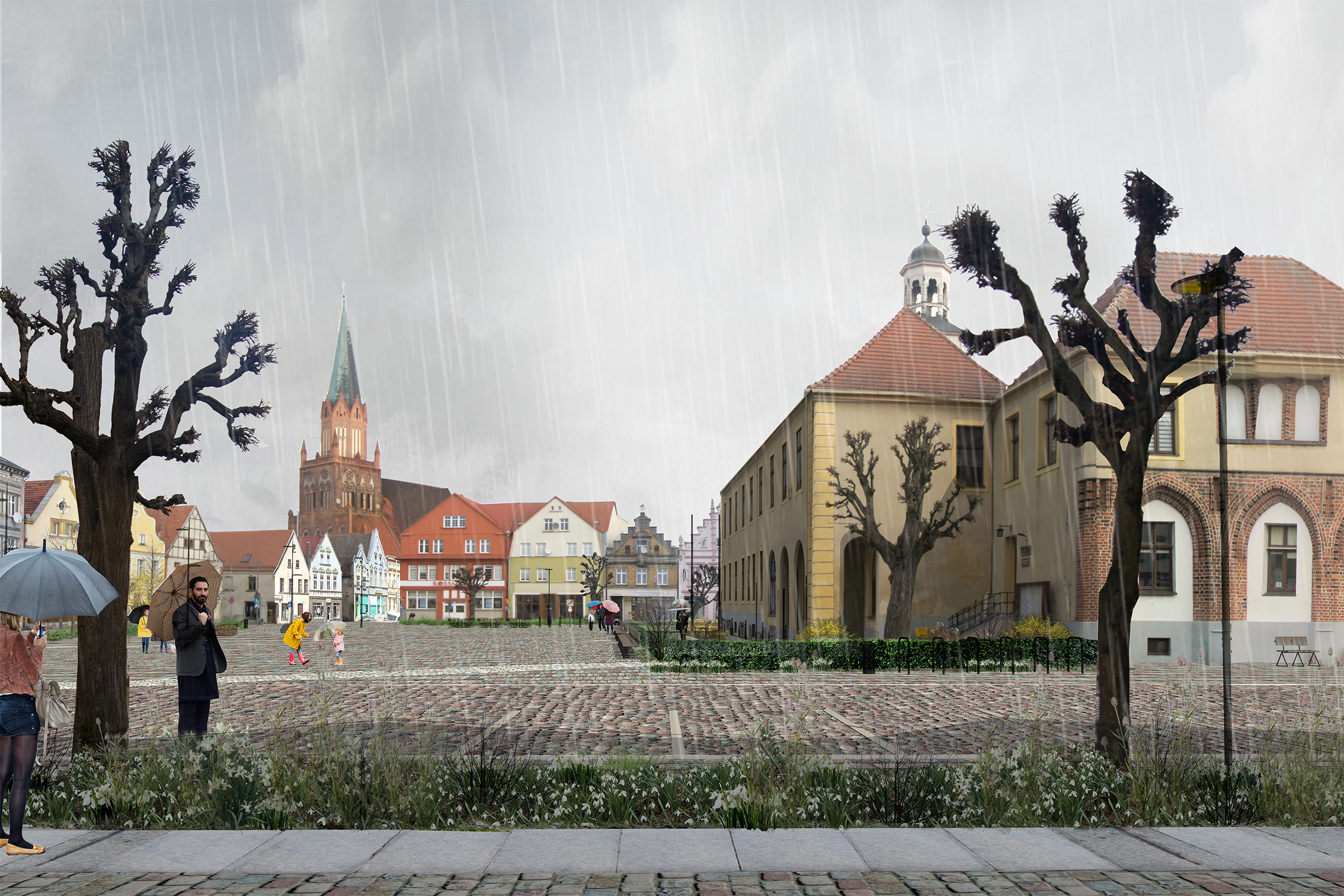 Praca konkursowa - Zagospodarowanie przestrzenne Rynku w Trzebiatowie